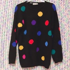 Vintage Rafaella Angora Polka Dot Sweater